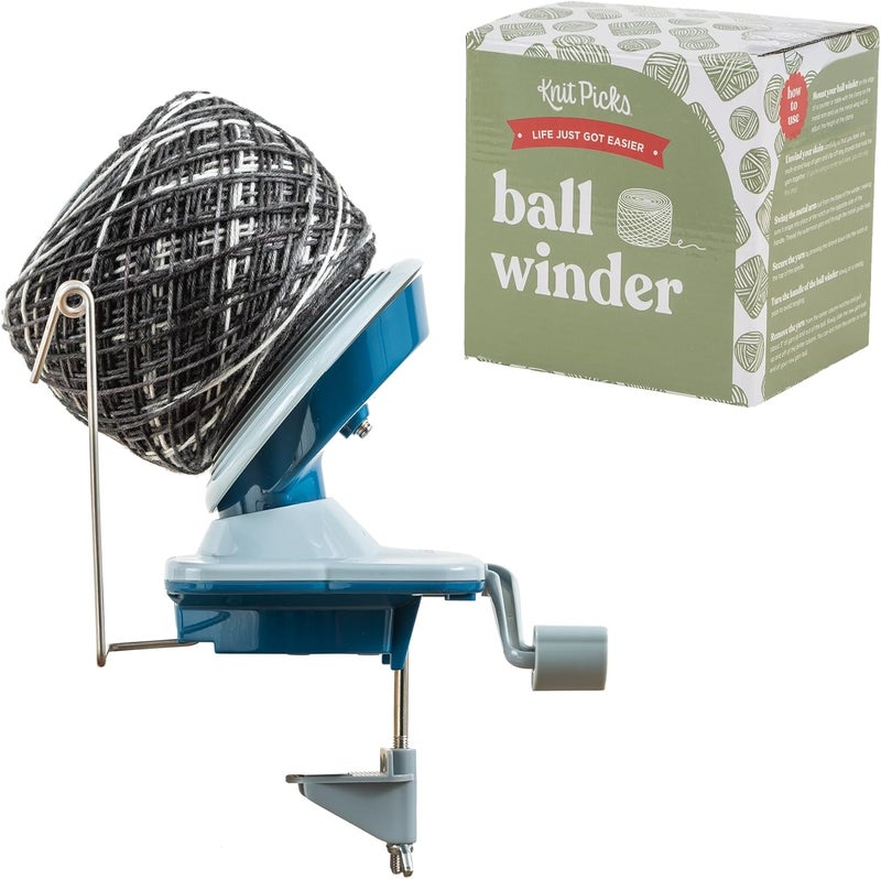 KnitPicks Yarn Ball Winder for Knitting and Crocheting (Blue) - Image 1